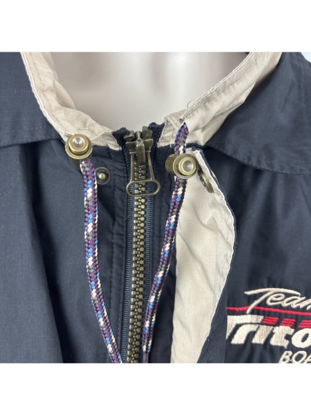 Triton Boats Fishing Team Jacket Embroidered Lined Black Size Large EUC - Picture 7 of 9